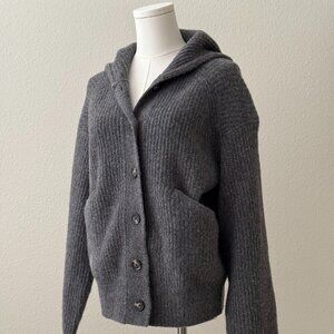 Everlane The Cozy Stretch Hooded Cardigan - Charcoal Grey